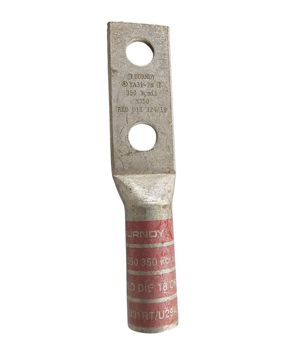 BURNDY YA31-2N COPPER COMPRESION LUG 350MCMM WIRE 2 1/2 INCH HOLES