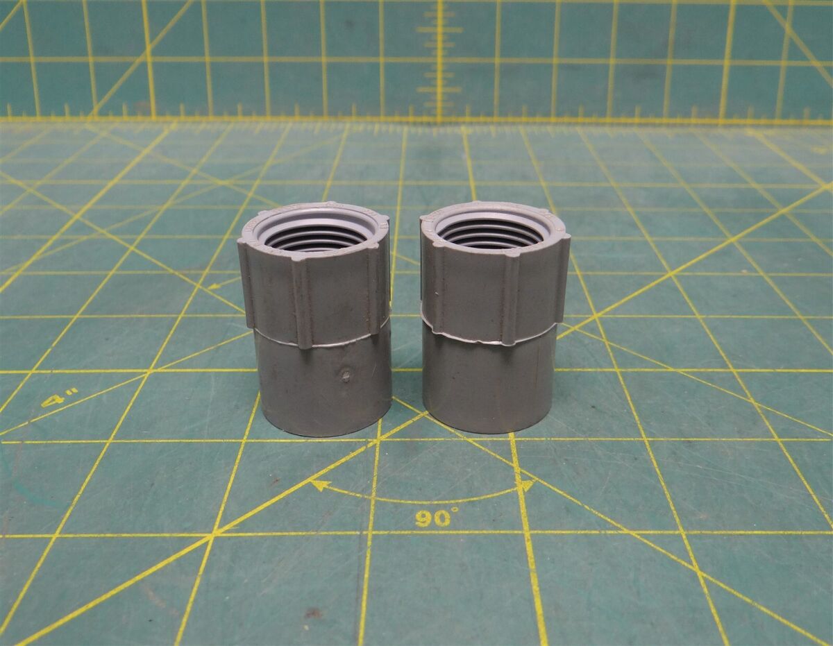 (2) Carlon 1/2" Gray PVC Female Adapter Conduit Fitting E942D