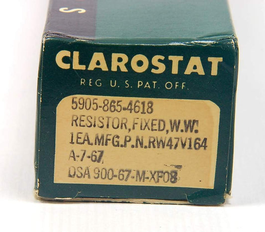 "NEW" CLAROSTAT RESISTOR   RW47V164 - 160 KILOHMS  210W  5% NSN 5905-00-865-4618