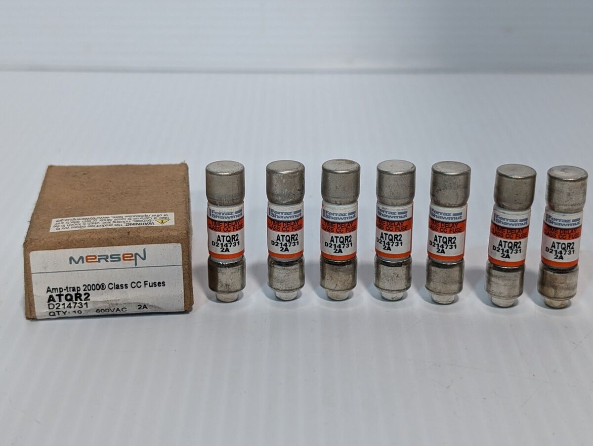 Lot of 7 Ferraz Shawmut ATQR2 Fuses, 2A, 600VAC - Free Returns
