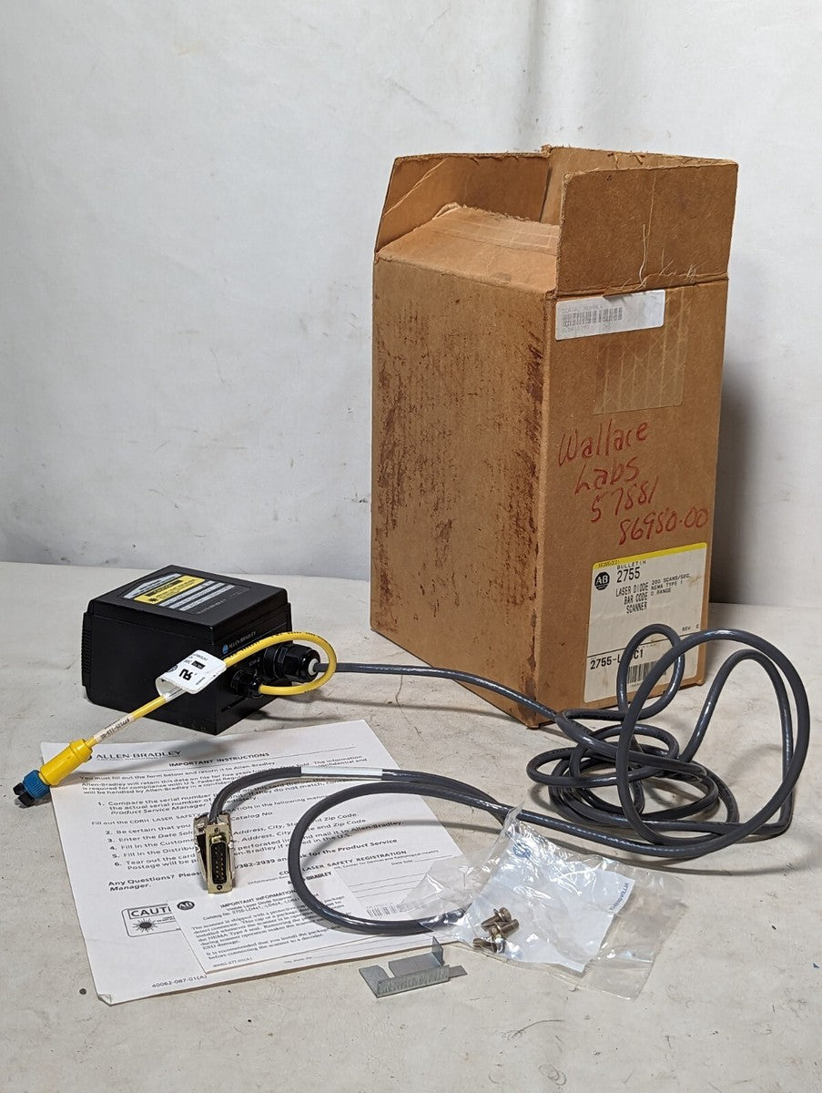 Allen-Bradley 2755-LD4C1 laser diode bar code scanner, 200 scans/s, NEMA type 1
