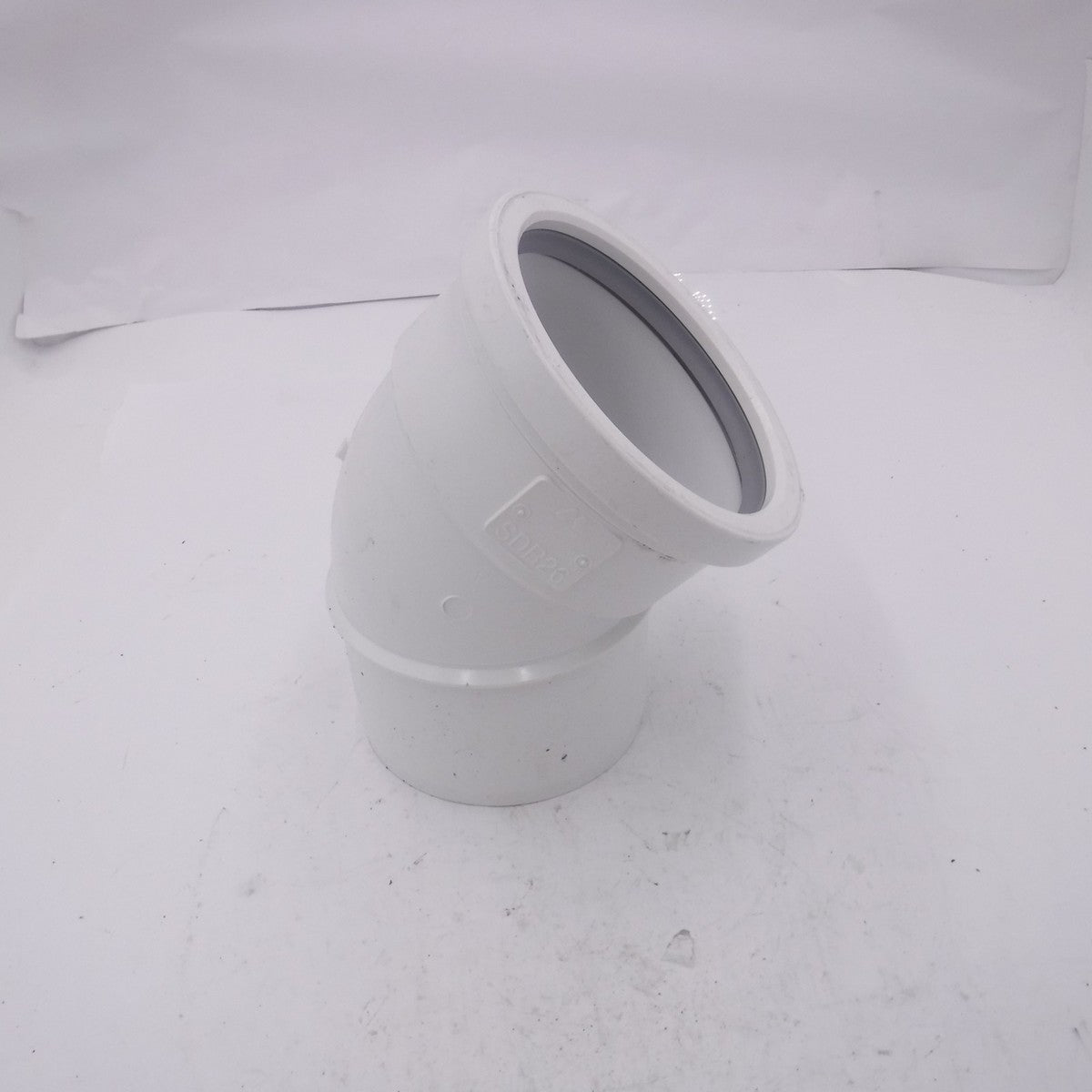6" Spigot x Gasket 45 Degree SDR 26 Plastic Sewer Elbow 067326 207041