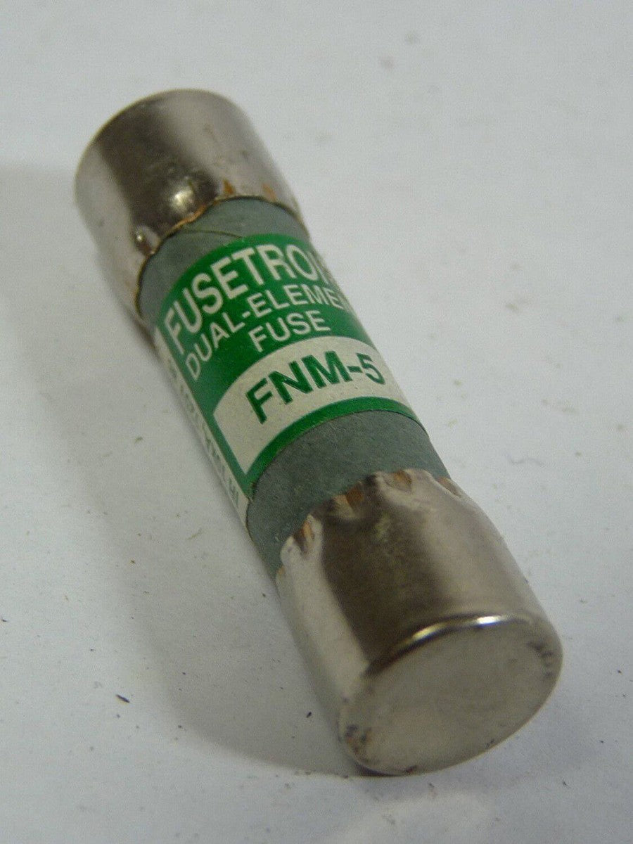 BUSSMAN FNM-5 TIME DELAY 5 AMP FUSE 500 VAC LOT OF 5