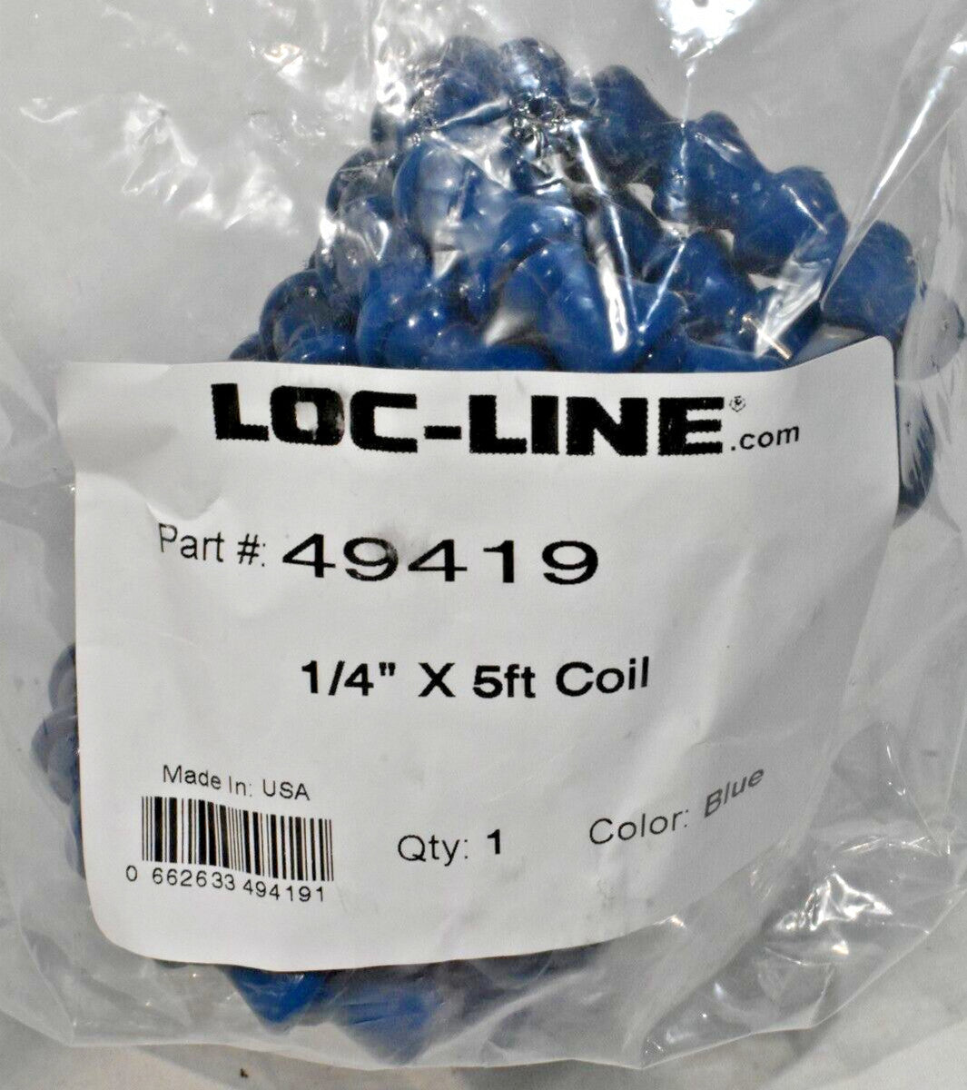 Loc-Line 1/4" x 5 Ft Coil, Blue, Part No. 49419