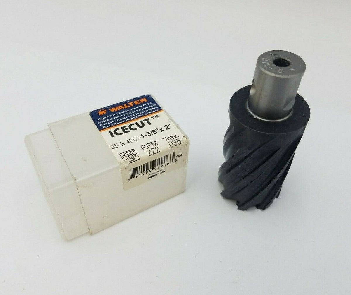 Walter IceCut 05B406 Annular Core Cutter 1-3/8" x 2" 222RPM Metalworking Equip