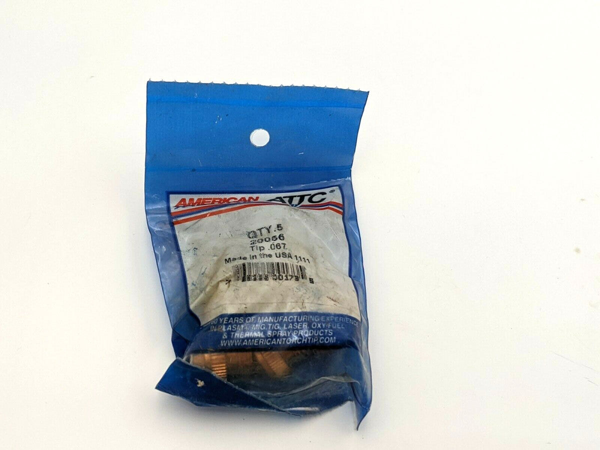 5 Pcs ATTC American Torch Tip 20056 Tip .067 PT-17 Plasma Torch Consumable Part