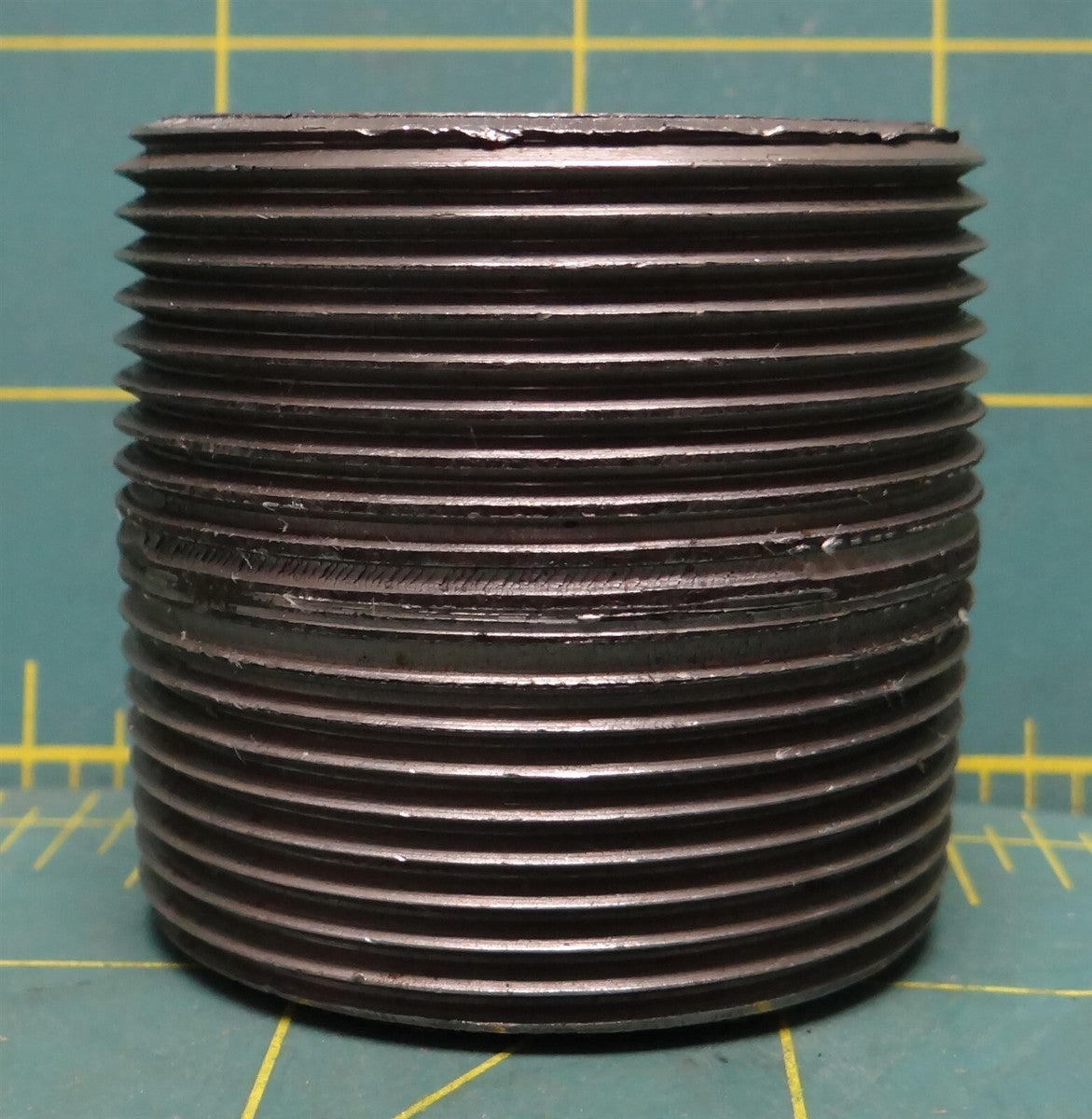 1-1/2" x 1-3/4" L All Threaded Black Steel Male Pipe Nipple, Fitting, Connector 