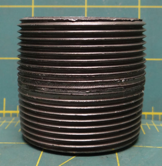 1-1/2" x 1-3/4" L All Threaded Black Steel Male Pipe Nipple, Fitting, Connector 