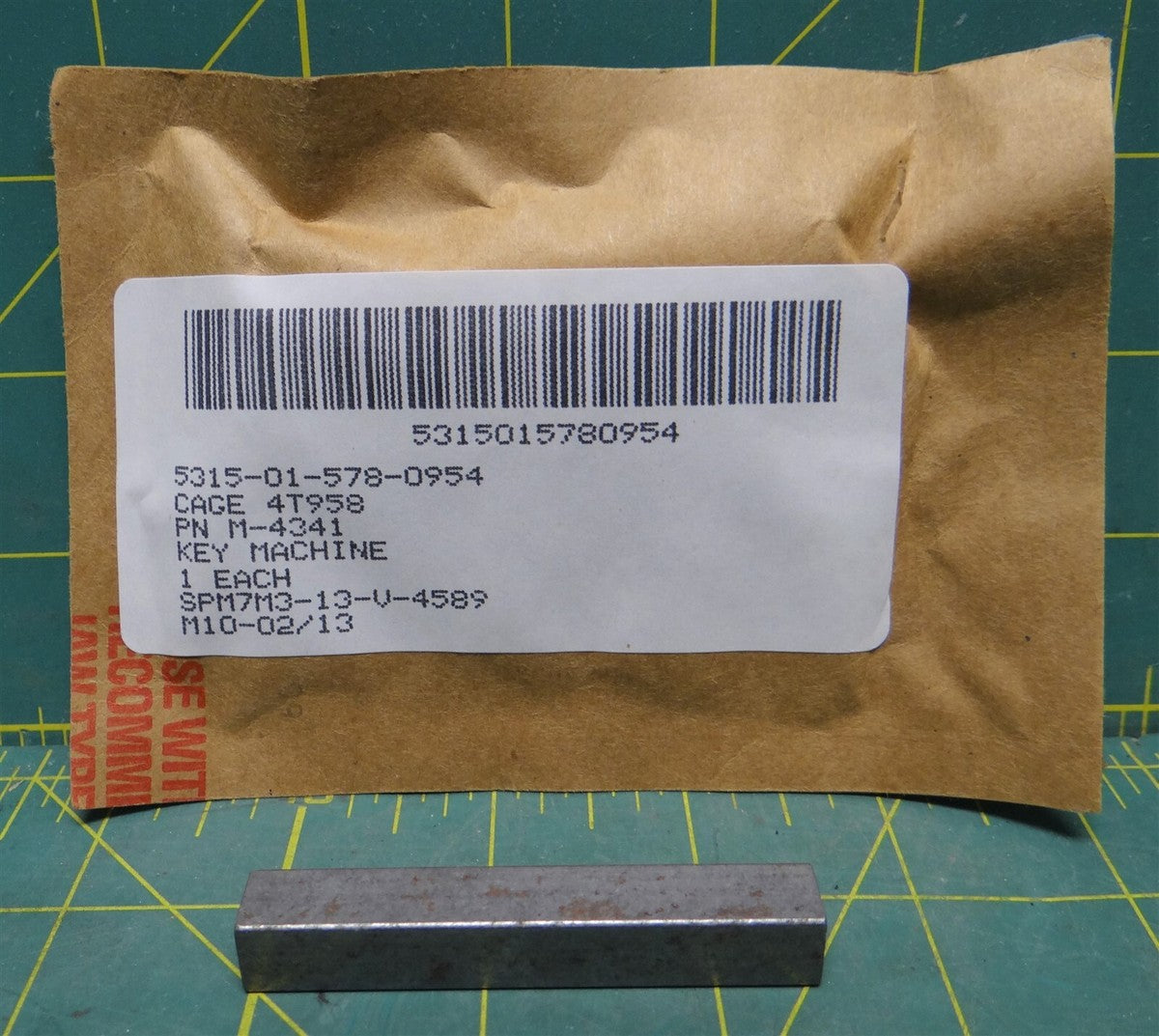 RPM Supply 2.5" x 0.375" Steel Machine Key P/N: M-4341 NSN: 5315-01-578-0954
