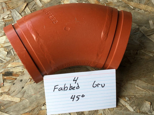 4" 45 Degree Long Radius Elbow Grooved End IPS Pipe Fitting Fabricated