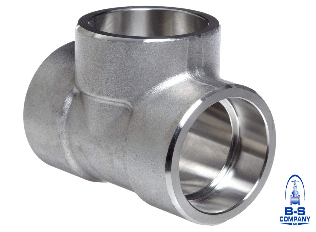 Forged Duplex Stainless REDUCING TEE 1-1/2" x 1" 3000 Socket Weld F51 Alloy 2205