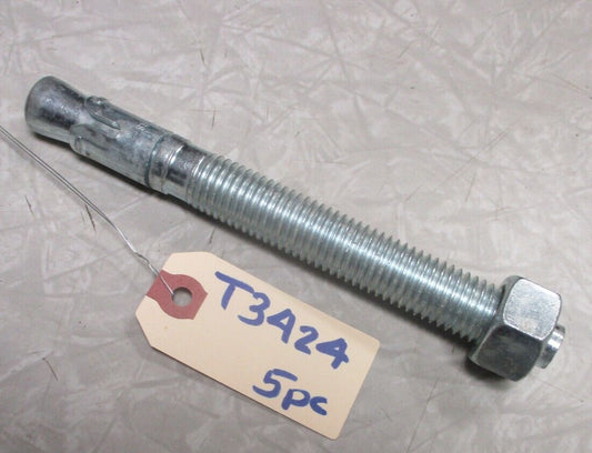 (5) POWERS Concrete Stud / Wedge Anchor 3/4" x 7" Steel, Zinc