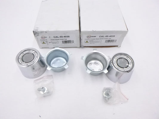 2 Pack Cal Custom CAL-55-4035 Center Wheel Caps Bolt-On Chrome Rallye Style