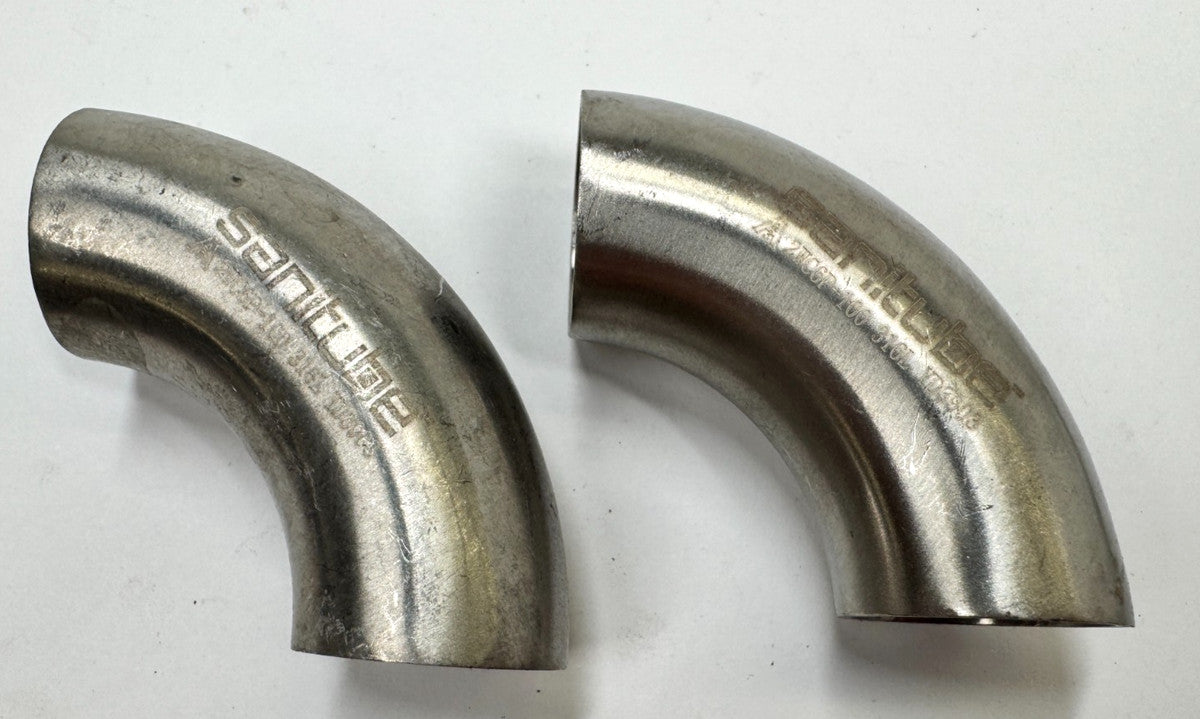 (2) SANITUBE 2WC6P-100 1" 90-Elbow 316 Stainless Steel Tubing Fitting