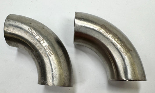 (2) SANITUBE 2WC6P-100 1" 90-Elbow 316 Stainless Steel Tubing Fitting