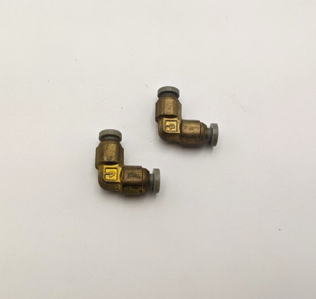 2PC Parker X165PL-2 Prestolok 1/8" 90 Degree Angle Press Fitting Connector NOS
