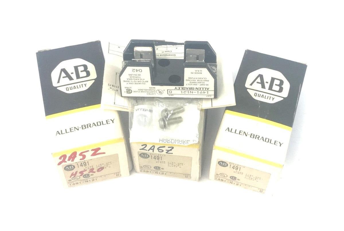 Allen-Bradley Fuse Block Series D 1491-N121 [Lot of 3] NOS