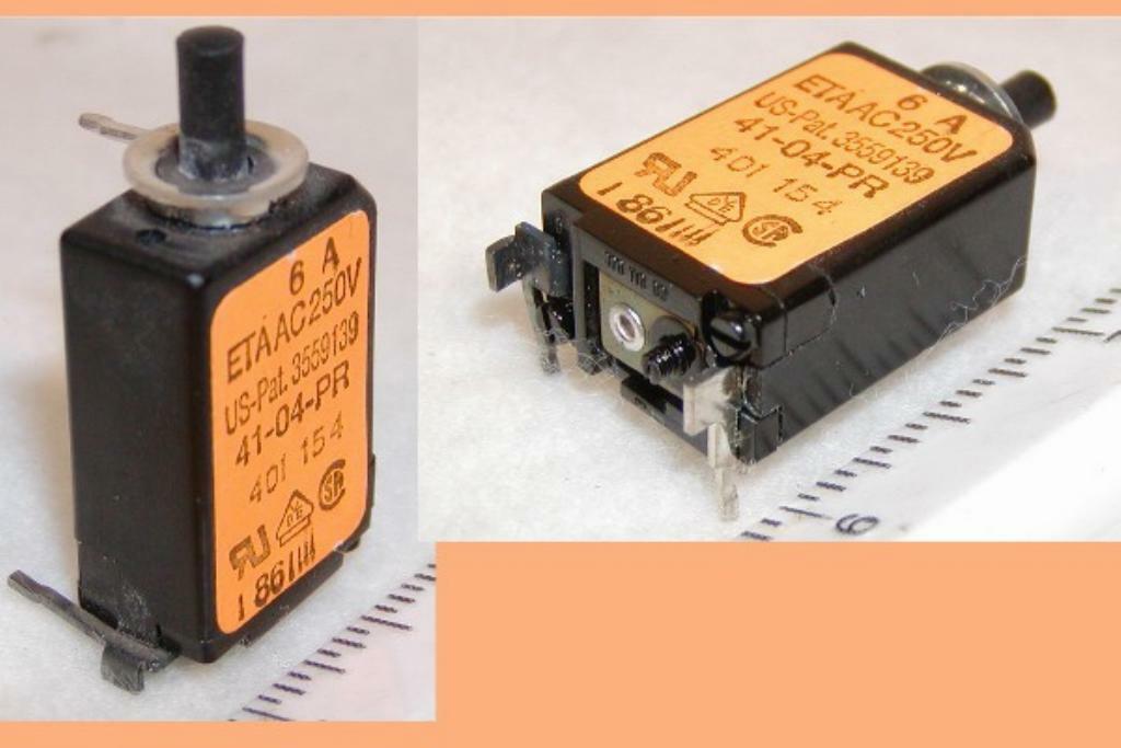 Lot of 4 - ETA 41-04-PR-6.0A Thermal Circuit Breaker VAC250V  48VDC 6.0A PCB New