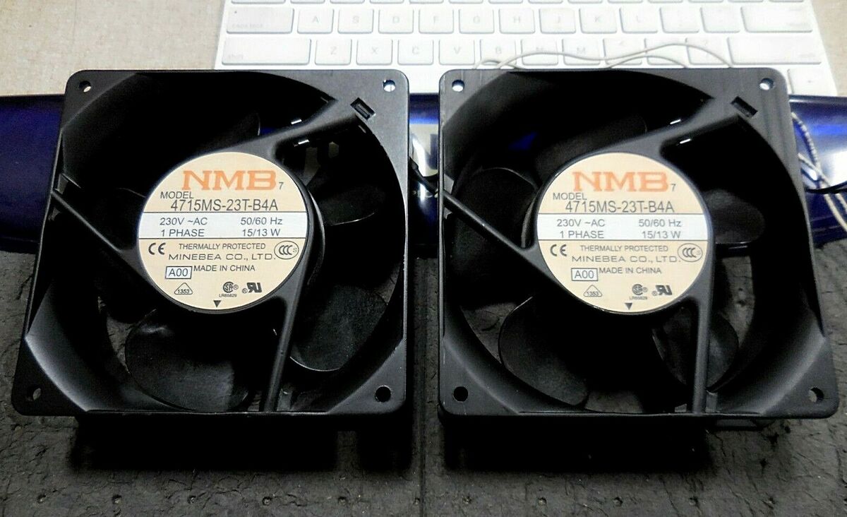 NMB 4715FS-23T-B4A Component Fan (230VAC, 15/13W, 1-Phase, 50/60Hz) Lot of 2