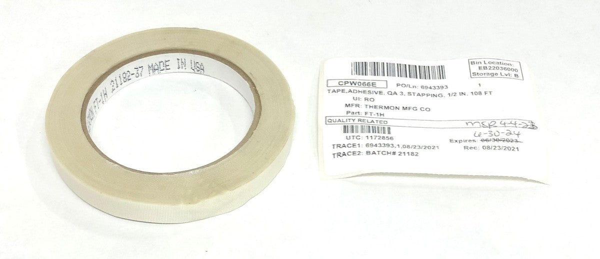 Thermon MFG CO 1/2 Inch QA-3 Adhesive Strapping Tape FT-1H NOS
