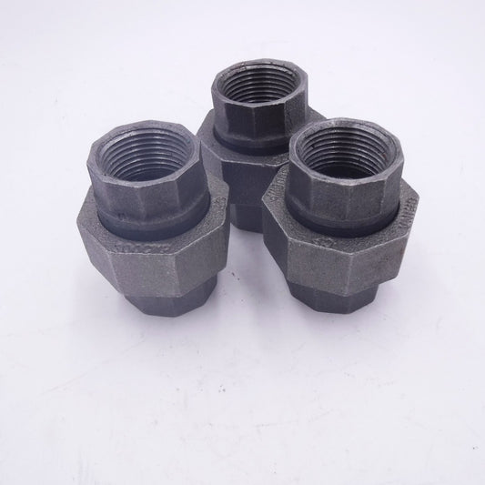3 Pack 1" x 1" Female NPT Malleable Iron Union Fitting