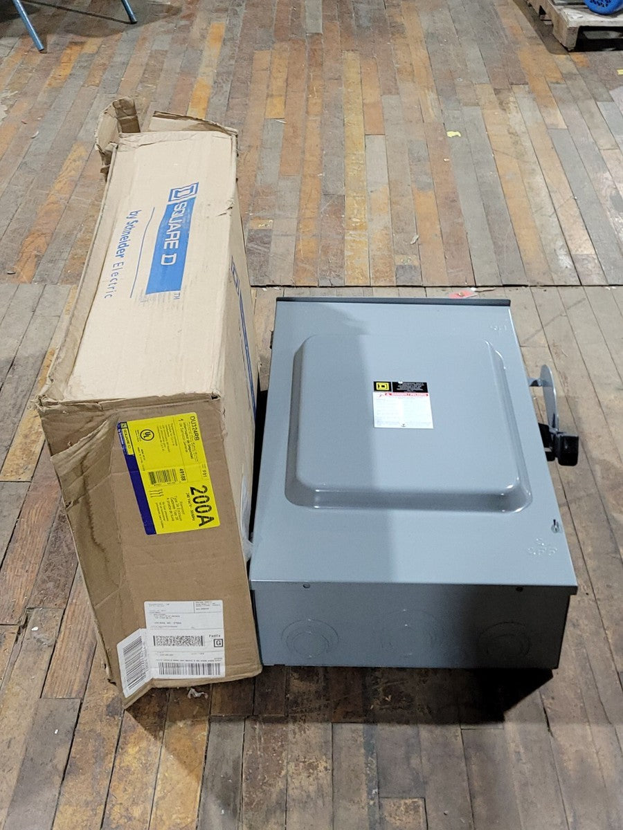 Square D DU324RB Non-Fusible Safety Disconnect Switch 200A 240VAC 3P 3PH Type 3R