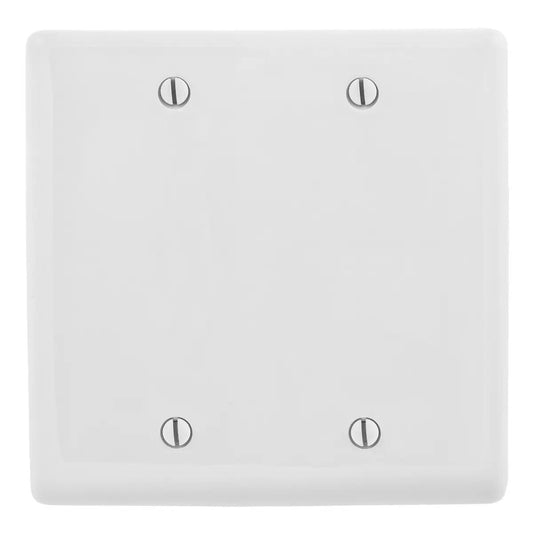(QTY 25) HUBBELL NP23W 2-Gang Blank Wallplate Cover, White, w/ (4) Screws