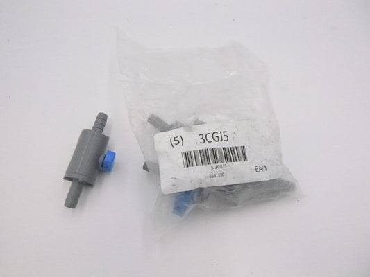 5 Pack Grainger Two Way Ball Valve 3/8" PVC Barb x Barb Full Port