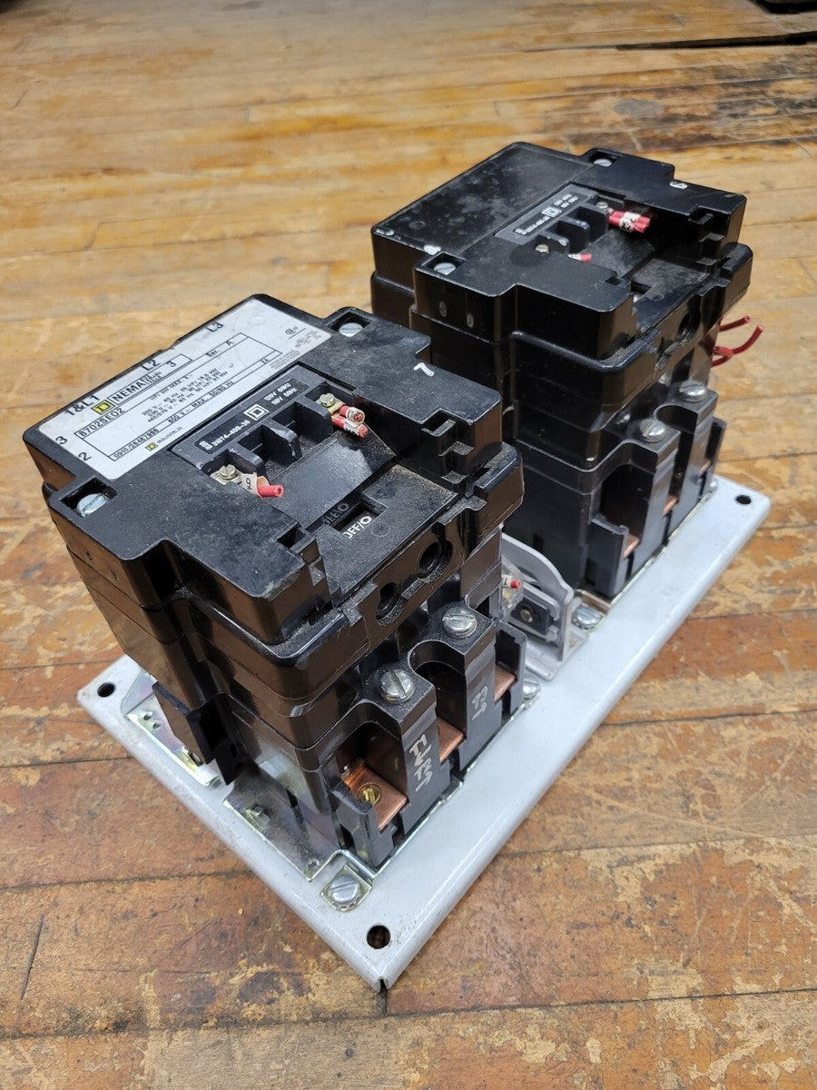Square D 8702SE02 Reversing Contactor 600VAC Series A Size 3 Coil 110/120V SEO2