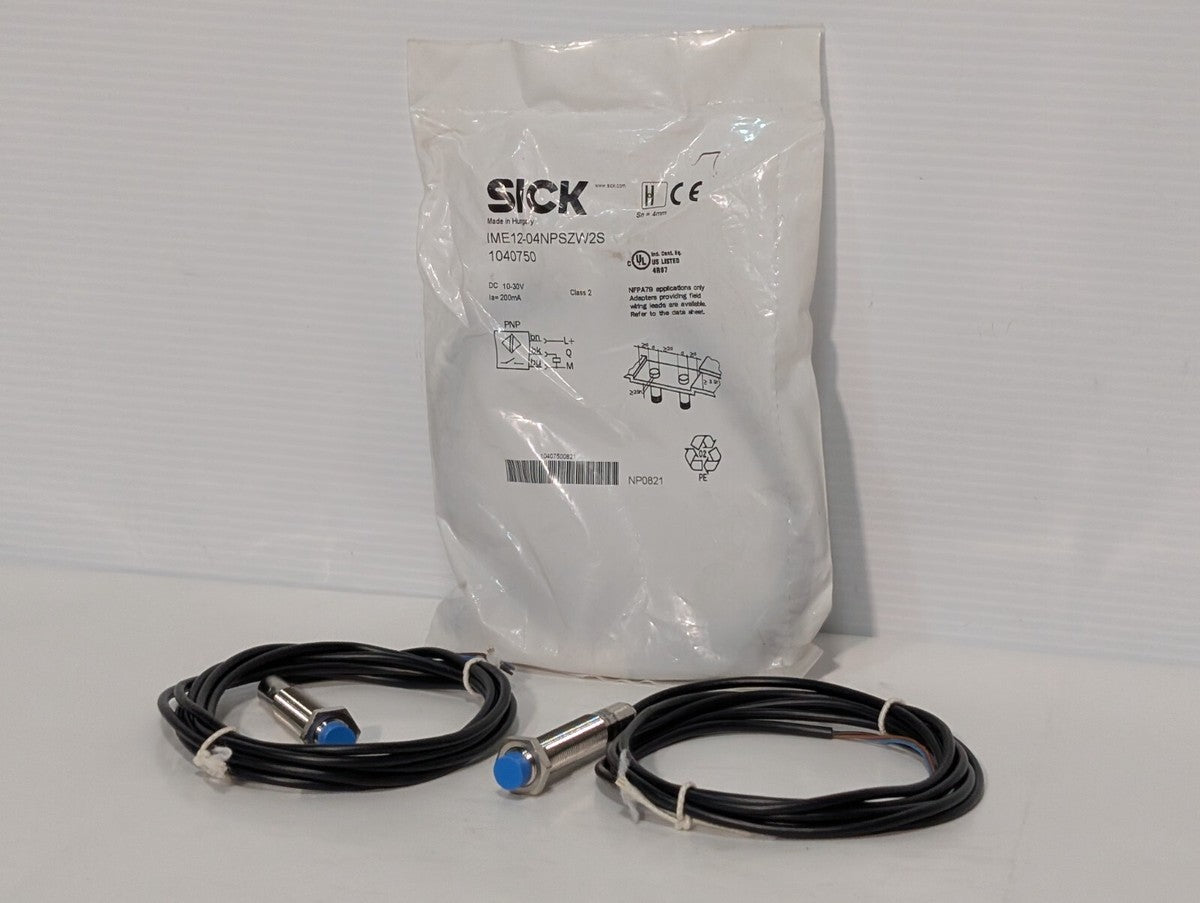 Lot of 3 Sick IME12-04NPSZW2S Inductive Proximity Sensors, Thread Size:  M12 x 1