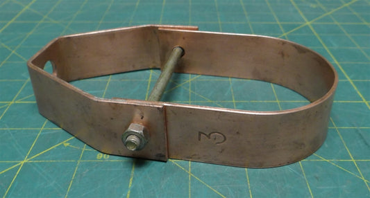 402 Clevis Hanger for 3" Tube Copper Plated Steel Light Duty 6" x 3.75" x 1.25"