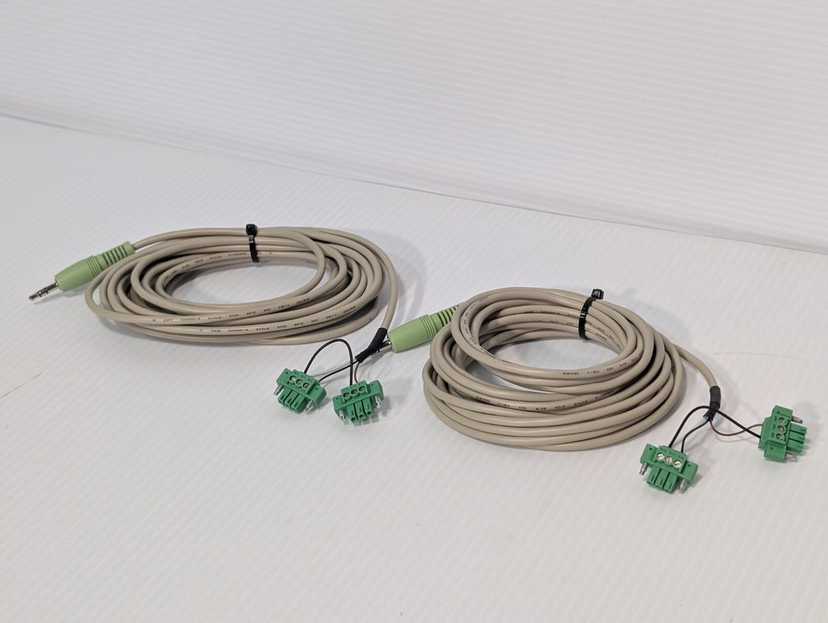 Lot of 2 AWM E89980A Style 2725 3.5mm Cables w/Male Audio Jack & 2 4 Pin Plugs
