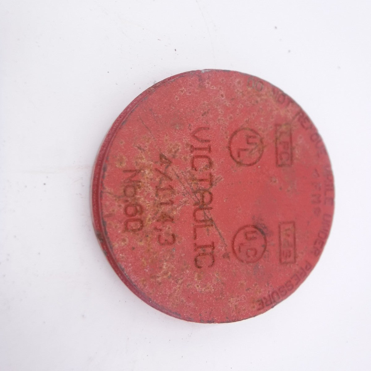 4" Victaulic No. 60 Ductile Iron Cap Grooved End Orange