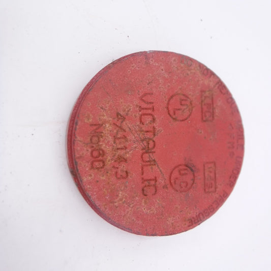 4" Victaulic No. 60 Ductile Iron Cap Grooved End Orange