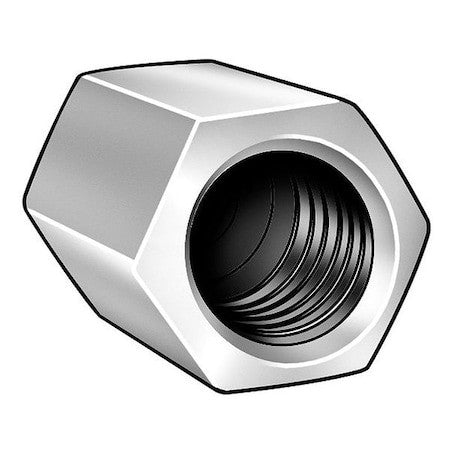 Zoro Select 250681Bg Coupling Nut Reducer, 5/8"-11 And 3/8"-16, Steel, Grade 2,