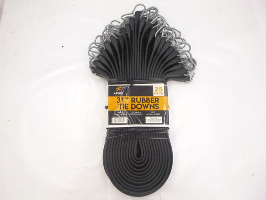 25 Pack X-Pose 31" Rubber Tie Down Bungee Cords TS-31-25-X w/ Crimped Hooks
