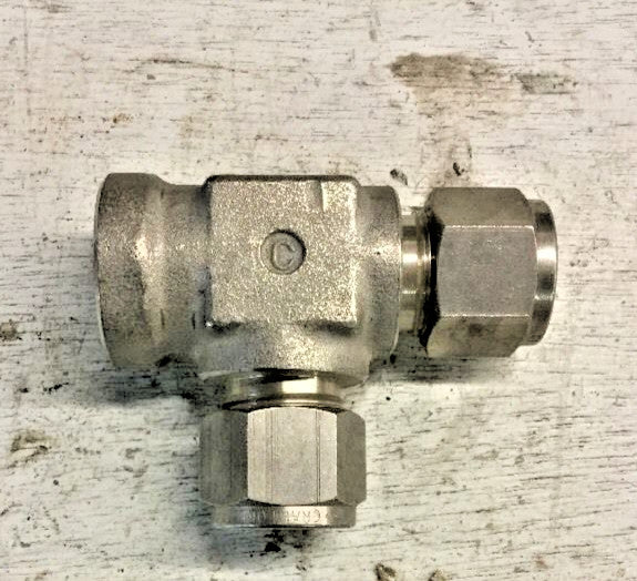 Crawford Swagelok SS-800-3-8TFT Female Run Tee 1/2" T X 1/2" FNPT Tube Fitting