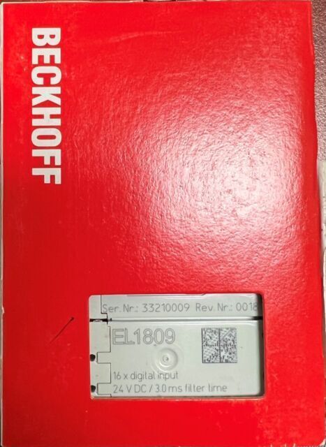 Beckhoff EL1809 EtherCAT Terminal, 16-channel digital input, 24 V DC, 3 ms.  AD