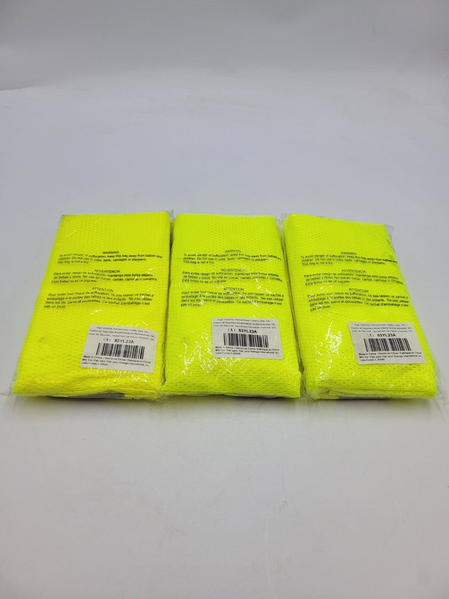 Lot 3 Condor 53YL23A 5XL High-Visibility Yellow Green Safety Vest ANSI Class 2