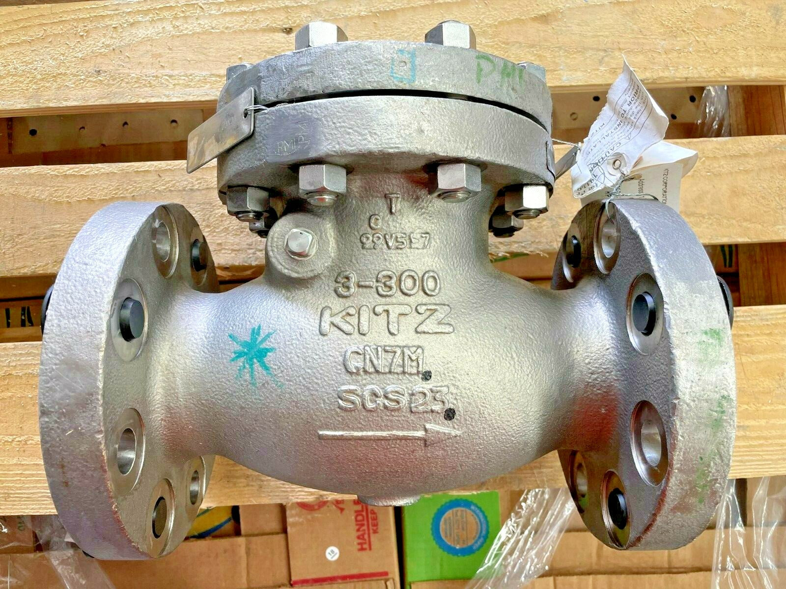 KITZ 300-UOACN Swing Check Valve 3" 300 RF Flanged CN7M Alloy 20 Low Emission