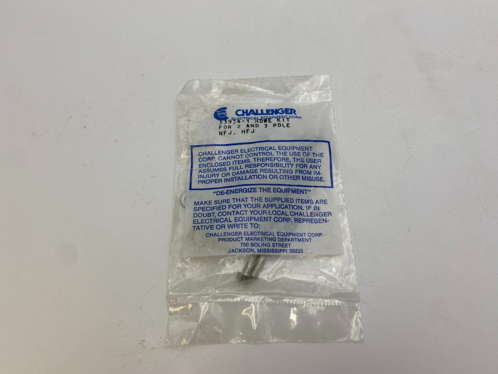 Challenger 53934-1 Hardware Kit 2 Pole and 3 Pole NFJ HFJ Circuit Breakers NOS