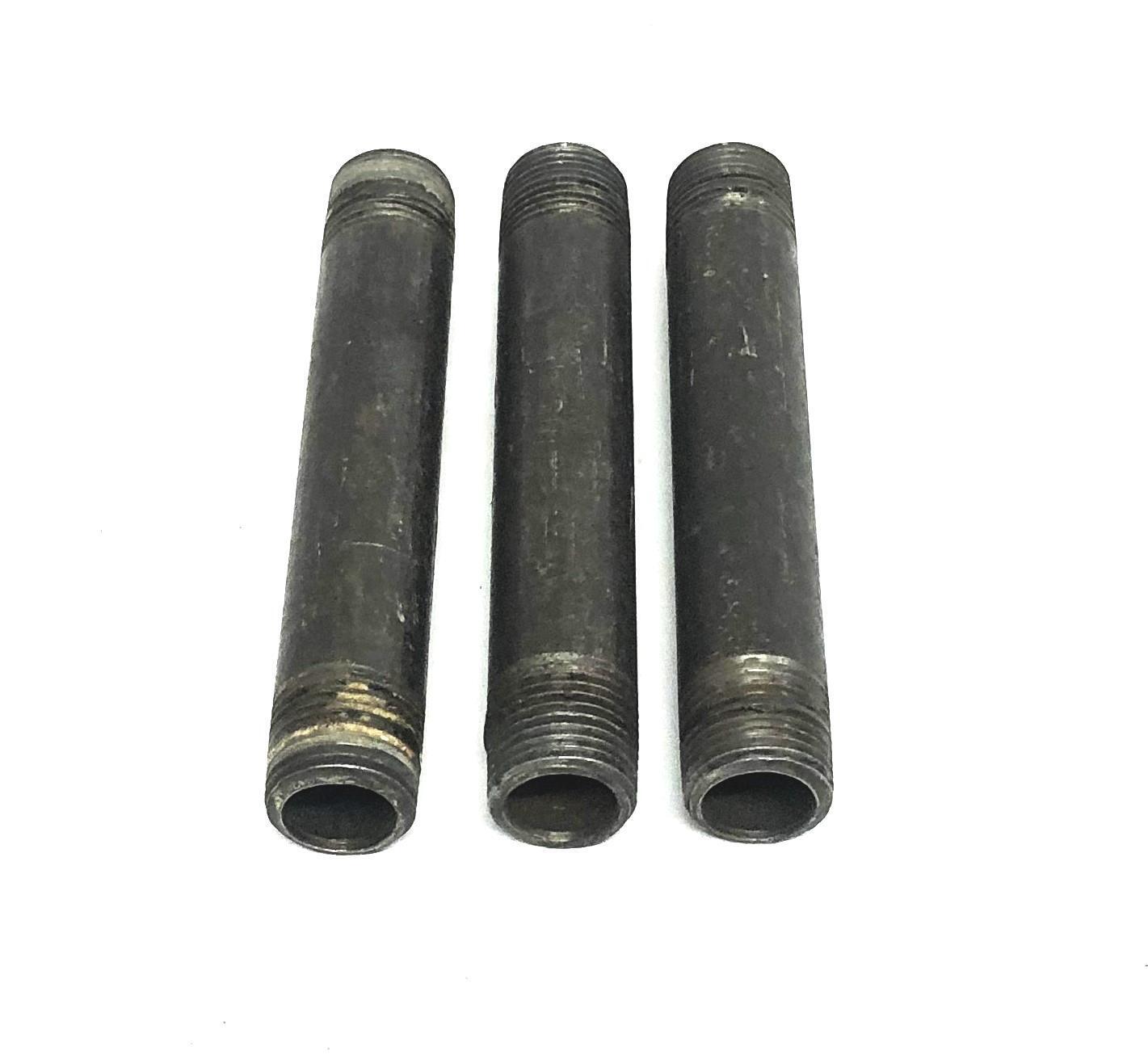 Unbranded 3/4 Inch 14TPI Black Steel Welded Pipe Nipple 5 Inch [Lot of 3] NOS