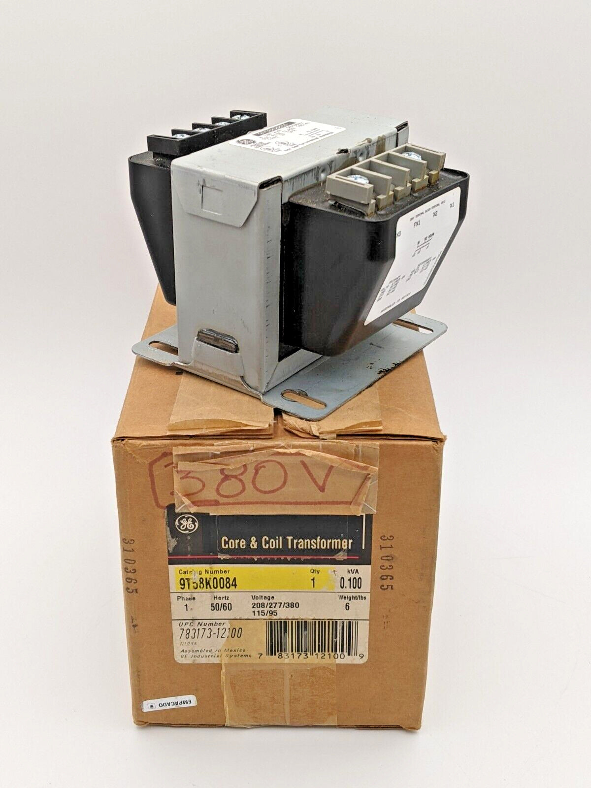 General Electric 9T58K0084 Transformer 208/277/380VAC to 95/115VAC 50/60Hz 1PH