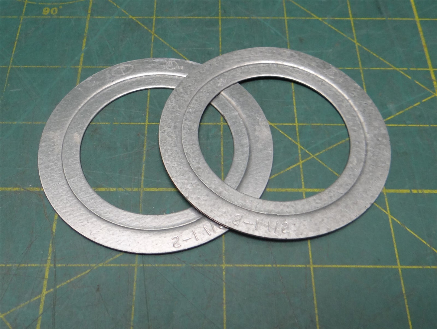(Lot of 2) 2" to 1-1/2" Galvanized Steel Reducing Washer for Rigid IMC Conduit