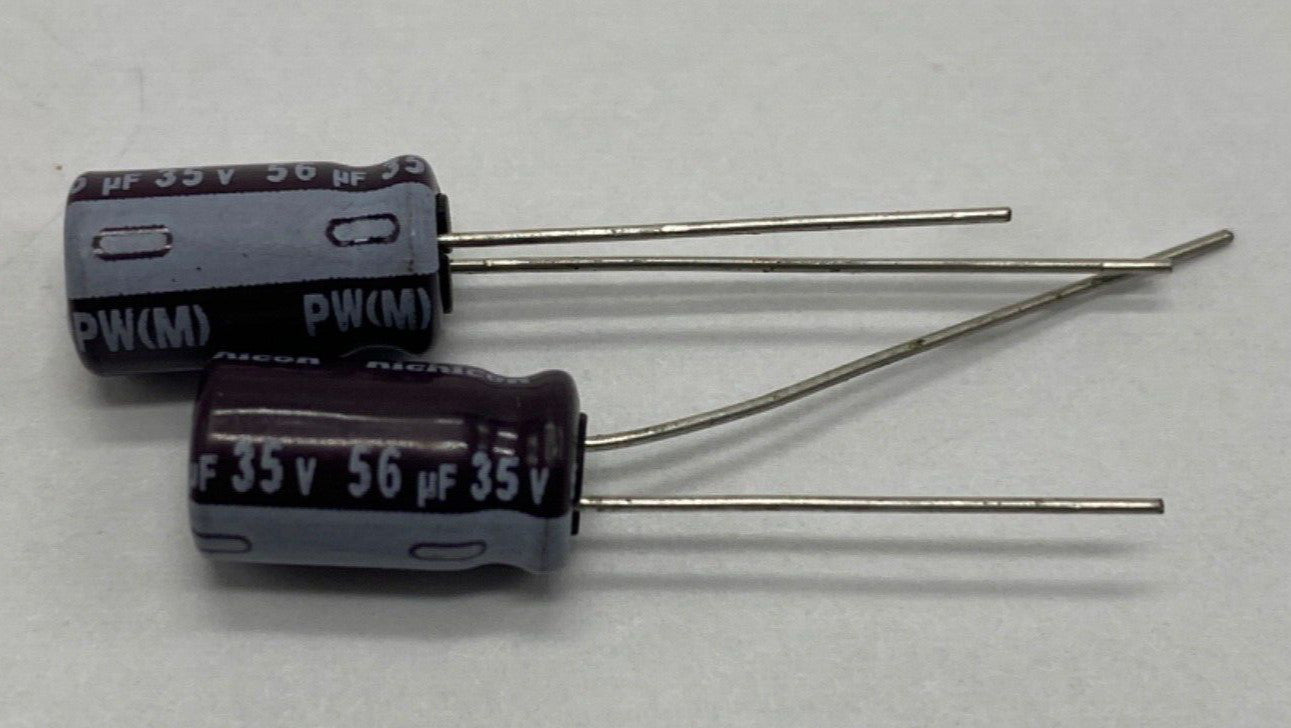 Pack of 2, Nichicon PW series UPW1V550MED electrolytic capacitor 56uf/35V