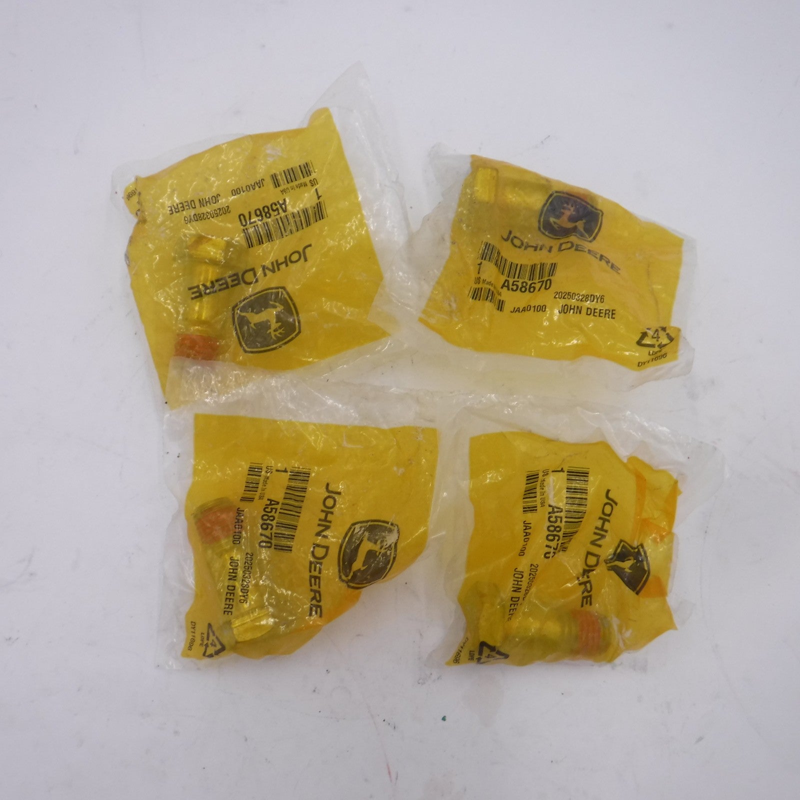 4 Pack OEM John Deere M16 x 39 Hexagonal Head Shoulder Screws A58670