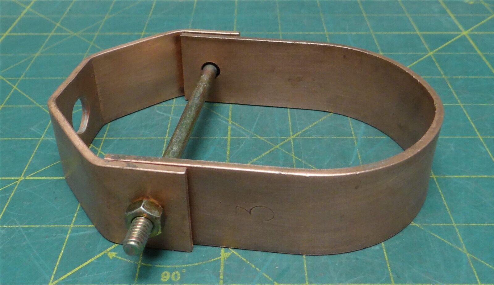 402 Clevis Hanger for 3" Tube Copper Plated Steel Light Duty 5" x 4" x 1.25"