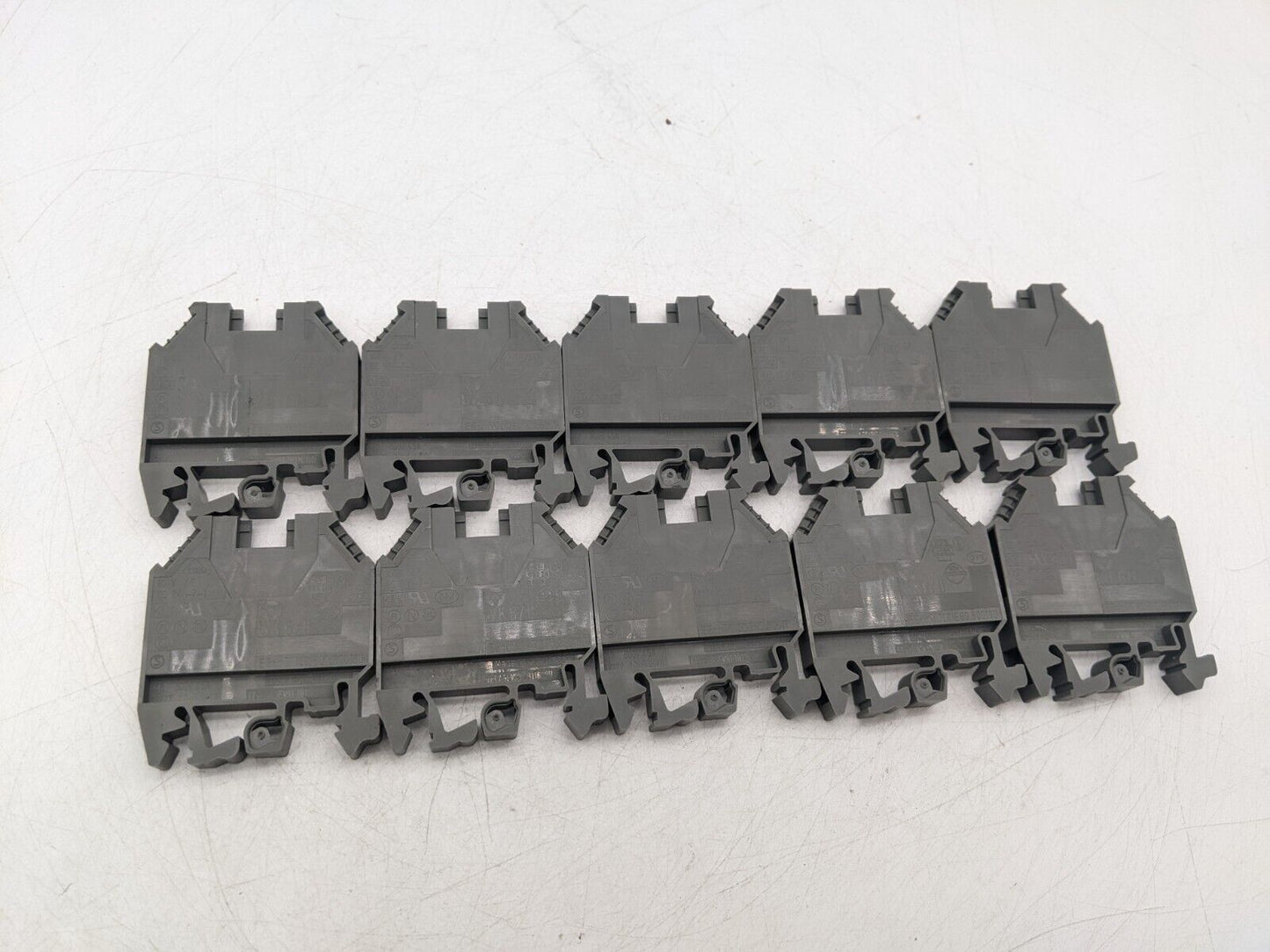 10 Piece Set Wieland WK6/U Terminal Block 600 Volt 45 Amp 20-8 AWG - Dark Gray