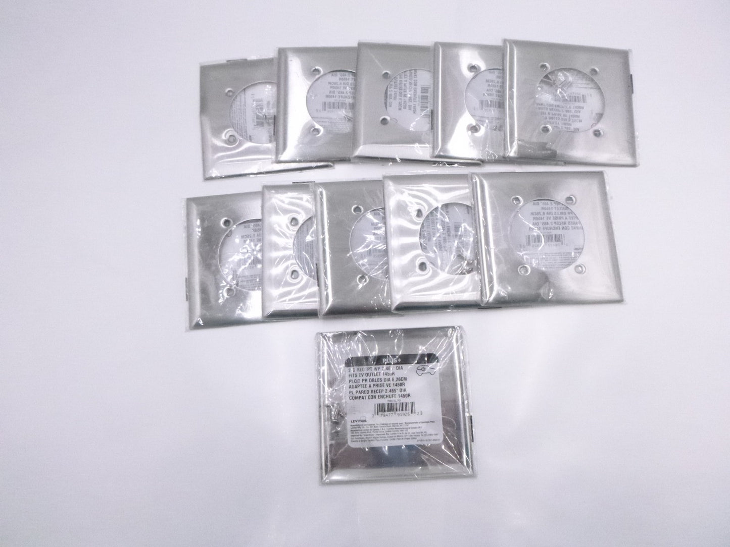 11 Pack C-series Stainless Steel 2 Gang Metal Single Outlet Wall Plate