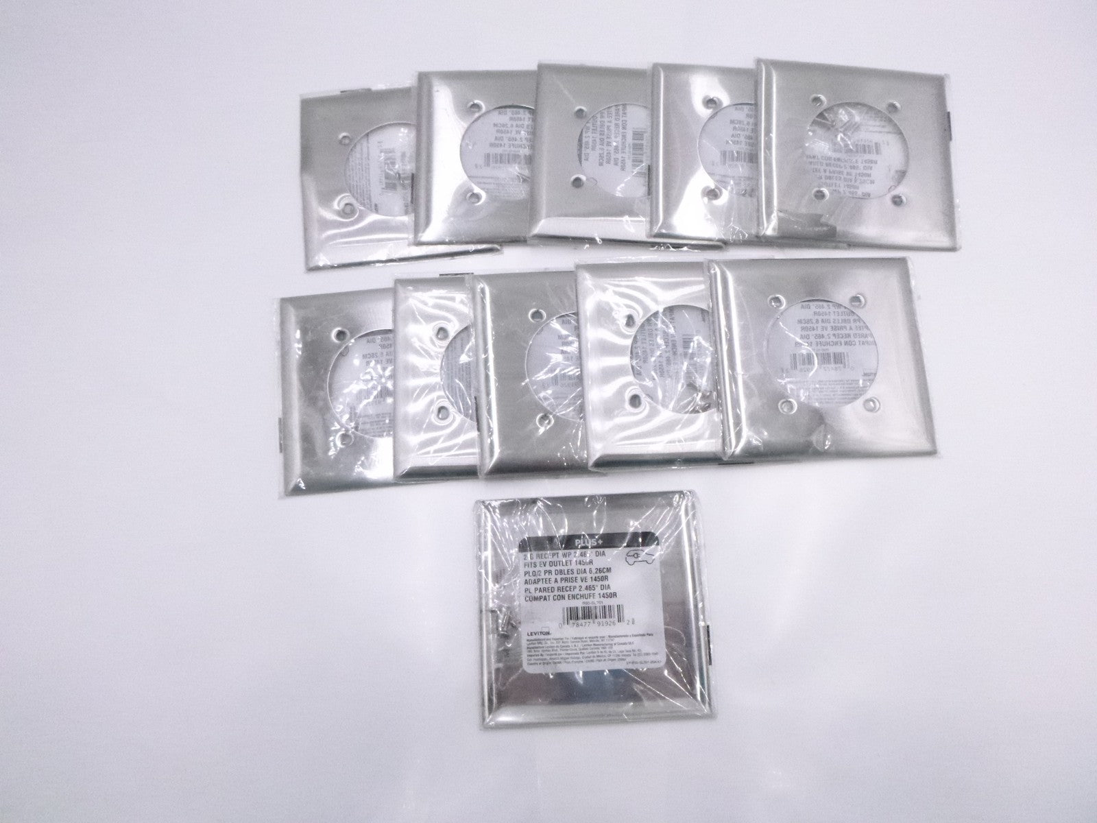 11 Pack C-series Stainless Steel 2 Gang Metal Single Outlet Wall Plate